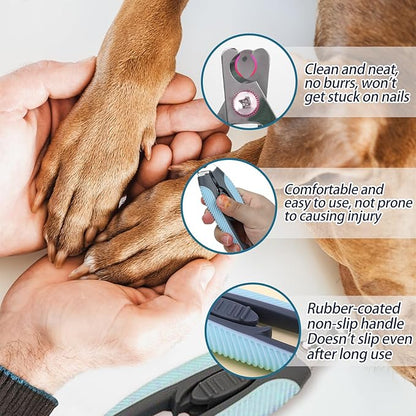 Blue Dog Nail Clipper with Safety Guard Plier Style Dog Claw Clippers Heavy-Duty Dog Toenail Clippers Professional Pet Nail Trimmers for Small Medium Large Dogs and Cats with Thick Nails