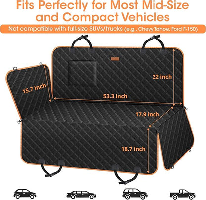 Dog Seat Cover, Upgrade Large Back Seat Pet Seat Cover Hammock for Cars, Trucks, SUVs with Nonslip Backing, Side Flaps, Waterproof, Soft (Black)