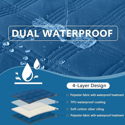 hyha Waterproof Dog Blanket, Reversible Pet Bed Blanket, Soft Sofa Couch Cover for Dogs Washable, Waterproof Pet Couch Covers for Sofa Puppy Cats Furniture Protector(68"x82", Navy Blue/Navy Blue)