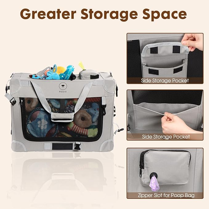 PEGIC Extra Large Cat Carrier for 2 Cats, Portable Soft Sided Large Pet Carrier for Traveling, Indoor and Outdoor Uses, 24"×16"×16"