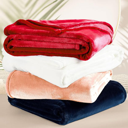 DREAMNINE Pack of 21 Fuzzy Soft Fleece Throw Blanket for Couch Sofa 50" x 60", Decorative Solid Lightweight Velvet Blankets for Chair, Cozy Accent Shaggy Plush Flannel Blanket for Bedroom, Peach