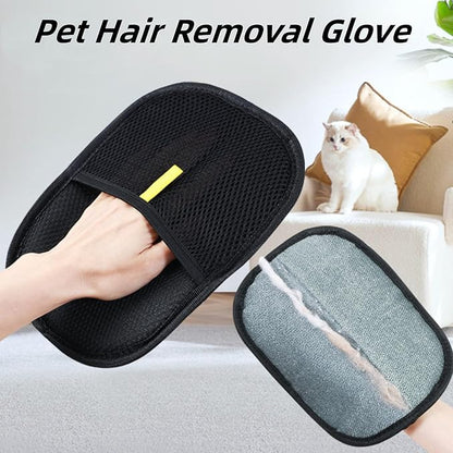 Pet Hair Removal Glove, 3PCS Pet Hair Remover Electrostatic Gloves for Cats & Dogs, Double Sided Reusable Pet Grooming Hair Removal Glove for Washing, Deshedding Furniture, Car, Couch, Carpet