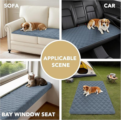 H.VERSAILTEX Chenille Couch Cover for Dogs Washable Soft Fuzzy Extra Large Sofa Slipcovers Sectional Sofa Cover Thick Pet Couch Cover Protector Non-Slip Dog Bed Cover(Stone Blue, 28" x 134")