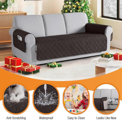 VANSOFY Couch Cover, Waterproof Sofa Covers Washable Slipcover Furniture Protector Couch Seat Covers Non-Slip Couch Cover for Dogs, Pets(Sofa, Chocolate)