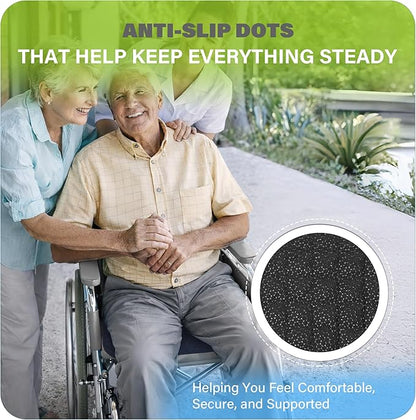 SPRING SEAON Waterproof Chair Pads for Adults & Elder, 22" x 21" Washable Reusable Incontinence Pads, Non-Slip Wheelchair Seat Cover for Bed, Car, Recliner & Protecting Patient Dignity, 2 Pack