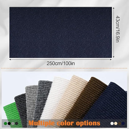 Cat Scratch Furniture Protector - 100" x 17" Trimmable Self-Adhesive Cats Claws Scratch Pads, DIY Cat Climbing Couch Protector for Scratch Post Cat Tree Replacement Indoor (Dark Blue)