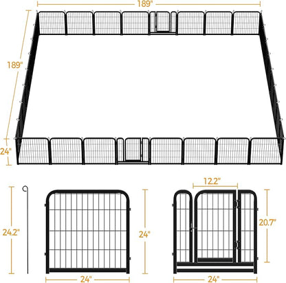 Topeakmart Dog Playpen Outdoor Puppy Exercise Pen Indoor Portable Pet Fence for Yard/RV Camping, 24 Inch 32 Panels