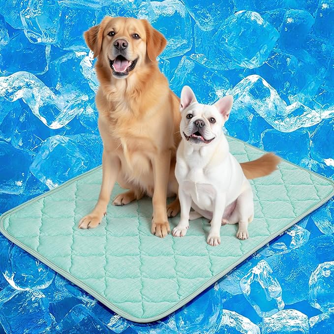 LOOBANI Dog Cooling Mat for Large Dogs - 40" x 28" Cooling Mat for Pet with Anti-Slip Bottom, Durable & Washable Non-Toxic Cold Crate Pad for Dogs, Cats, Indoor & Outdoor Use, Sofas, Bed, and Floor