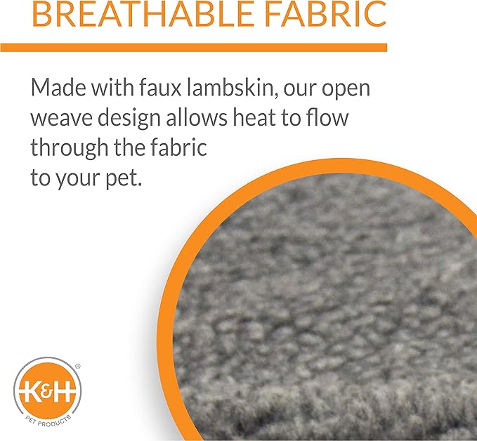 K&H Pet Products Small Animal Outdoor Heated Pad Replacement Cover, Zipper Closure, Soft & Breathable, Machine Washable, Fits K&H Small Animal Heated Pad (Sold Separately) - 12 X 9in Gray Fleece