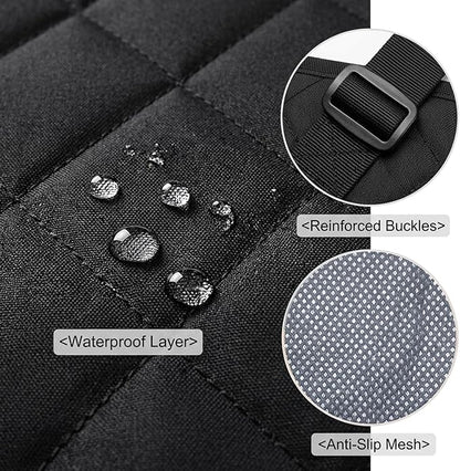 SNZ Dog Car Seat Cover for Back Seat - Waterproof Pet Seat Protector with Non-Slip Bottom, Scratch-Resistant Heavy Duty 600D Oxford, Machine Washable for SUV Trucks Sedan (Black, 4-Piece Set)