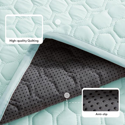Soulbond Backseat Dog Cooling Mat for Cars - 24.5"x52" Washable Back Seat Self Cooling Pad for Cat & Puppy, QMAX>0.3, Non-Slip Cold Pet Bed Backseat Extender for Cars, SUVs, Trunks, Aqua Green
