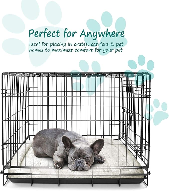 – Pet Bed Crate Pad | Small-Sized Dog Crate Pad Measures 28 x 14 x 3 |Cat or Dog Mattress Features Soft, Padded Sleep Area | Machine Washable Pet Crate Pad with Anti-Skid Bottom | Gray