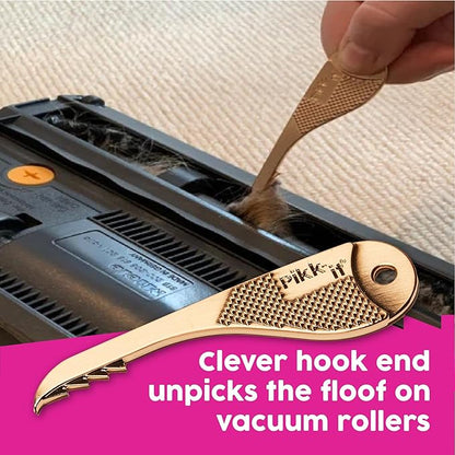 Pikk-it Vacuum Hair Brush Cleaner Tool – Removes Tangled Hair from Vacuums & Hairbrushes | Pet & Human Hair Removal Comb Rake | Improves Vacuum Cleaning Power (Single/Twin Pack) (1)