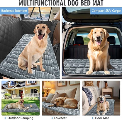 Backseat Dog Bed Non-Slip, Dog Bed for Car Back Seat Soft and Comfortable, Back Seat Pet Bed Mat for Travel, Pet Car Blanket for Backseat Extender and Seat Covers 51”X 23.5”Light Grey