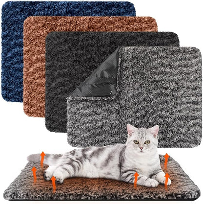 Drydiet 4 Pack Self Warming Cat Pads Self Heating Cat Mat Washable Homeless Dogs Thermal Pads Kennel Pad Reflects Body Heat Warm Crate Bed Mat for Indoor Outdoor Pet (Mixed Colors,16 x 20 Inch)
