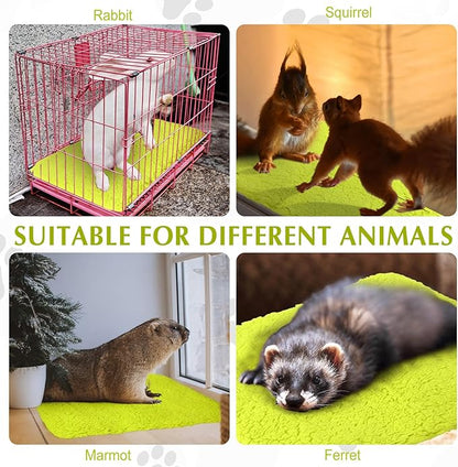 Drydiet 4 Pack Self Warming Cat Pads Self Heating Cat Mat Washable Homeless Dogs Thermal Pads Kennel Pad Reflects Body Heat Warm Crate Bed Mat for Indoor Outdoor Pet(Fluorescent Green,16 x 20 Inch)
