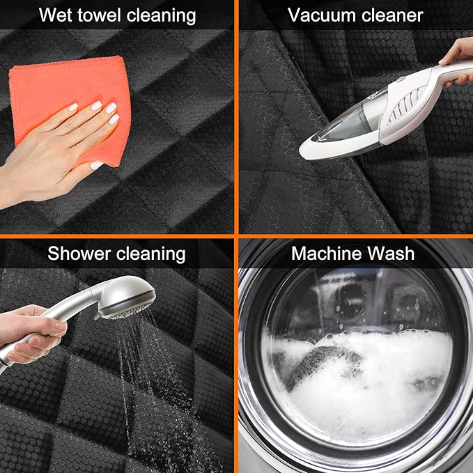 Bark Lover Dog Car Seat Cover for Back Seat, Waterproof Bench Backseat Protector, Nonslip Rear Seat Cover for Kids & Pets, Compatible with Middle Armrests, Fits Most Cars & Midsize SUVs