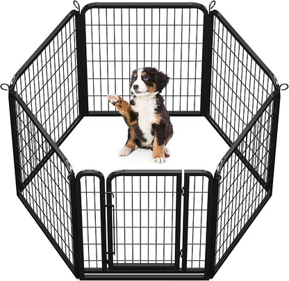 Topeakmart Dog Playpen Outdoor Puppy Exercise Pen Indoor Portable Pet Fence for Yard/RV Camping, 32 Inch 6 Panels