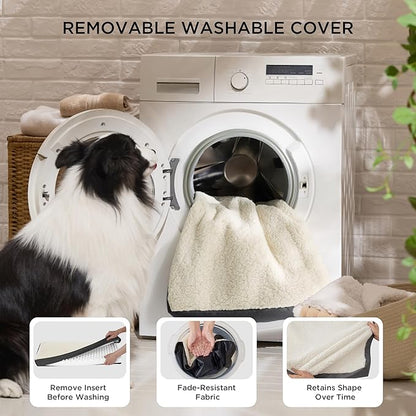 Bedsure XL Dog Bed for Crate - Large Comfy Flat Pet Beds with Removable Washable Cover, Orthopedic Egg Crate Foam Crate Mat, Suitable for Pet Up to 90 lbs