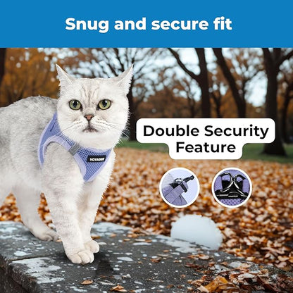 Voyager Step-in Pet Harness - All Weather Mesh, Adjustable Step in Harness for Cats and Dogs by Best Pet Supplies - 307 Set Lavender, S