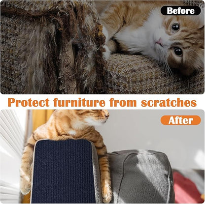 Cat Scratch Furniture Protector - 40" x 17" Trimmable Self-Adhesive Cats Claws Scratch Pads, DIY Cat Climbing Couch Protector for Scratch Post Cat Tree Replacement Indoor (Dark Blue)