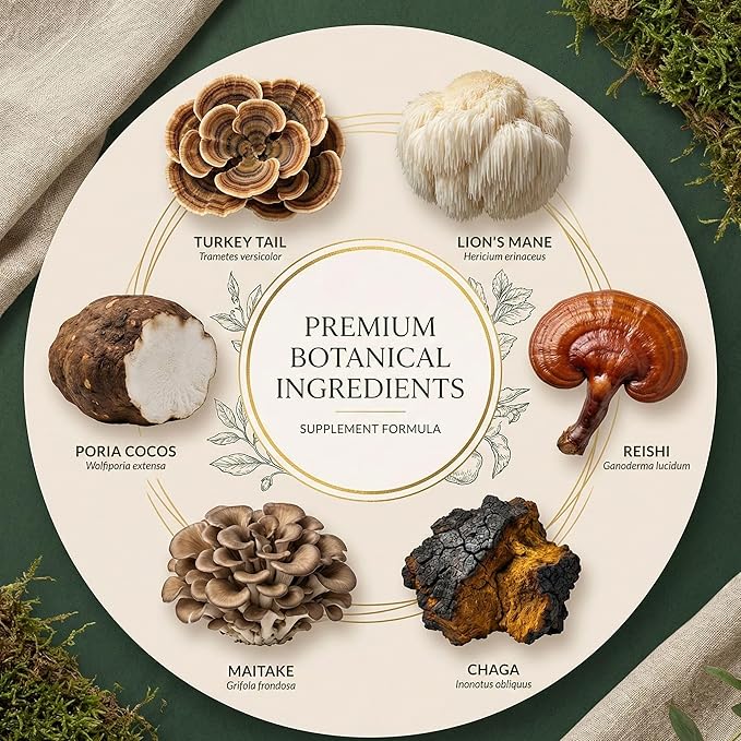 Turkey Tail Mushroom Powder for Dogs – Ultra 7-in-1 Mushroom Powder with Beta-Glucans, Immune, Digestive & Brain Support, Chicken Liver Flavor, Daily Supplement for Dogs-120g