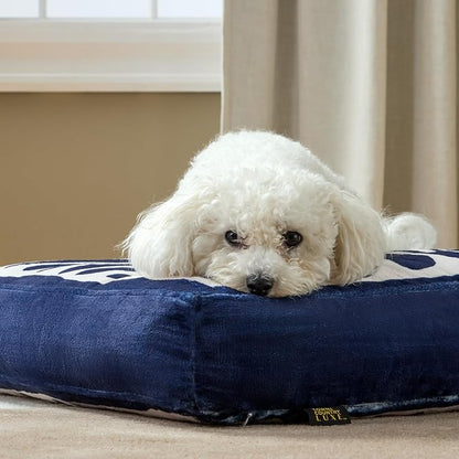 Town & Country Luxe CuddleTown Matisse Everwash® Pillow Pet Bed, Water Repellent Floor Pillow, Machine Washable Cover, Soft & Calming, Navy Blue, Large 44"x34"x4"