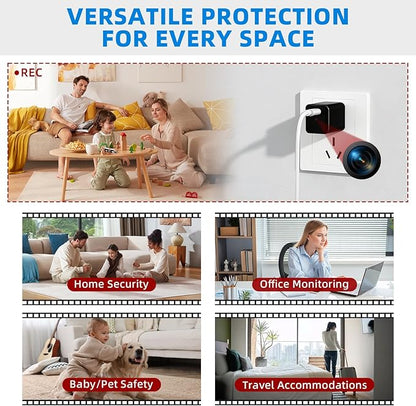 1080P HD Charger Camera with Motion Detection, 106° Wide Angle, No WiFi/Monthly Fee, Mini Hidden Camera for Home Security/Nanny/Pet Monitoring