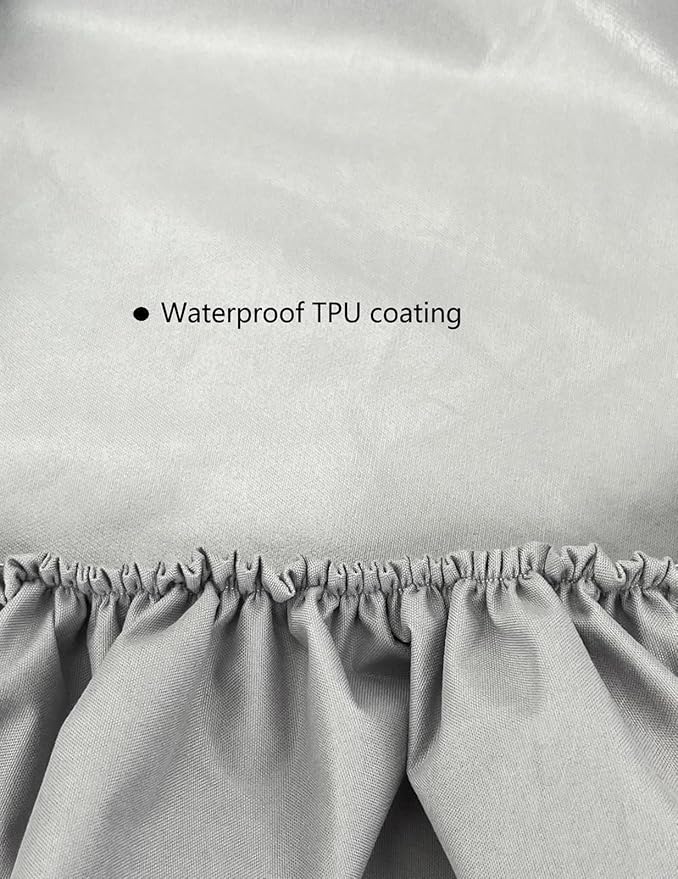 Round Dog Bed Sheet Covers Replacement Washable Waterproof Plastic Slip Cover for 44 to 45 inch Light Grey
