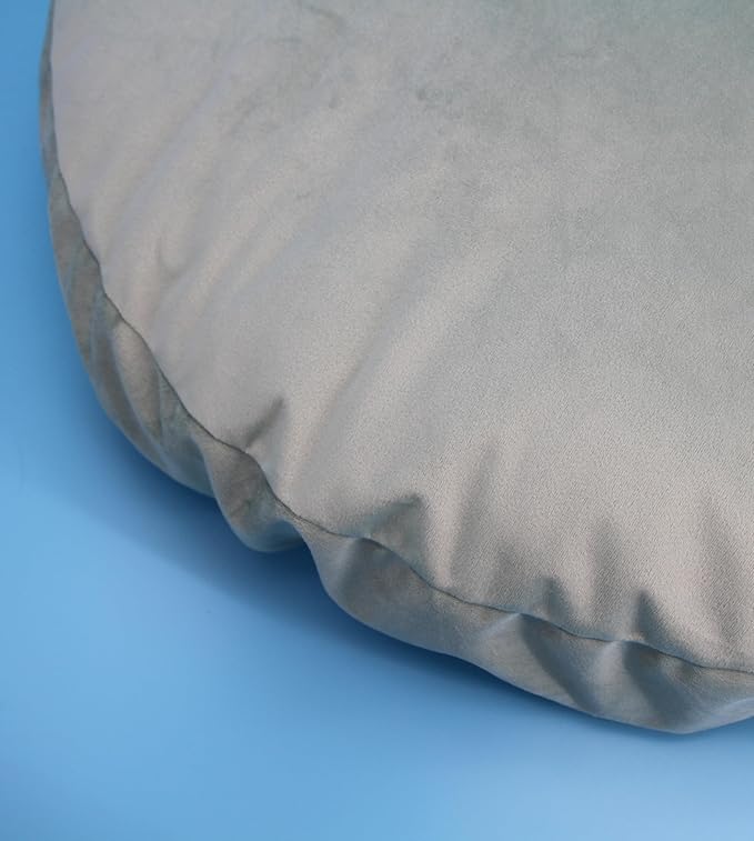 Elastic Donut Dog Bed Replacement Cover Washable Sage Green Velvet Round 42 Inch