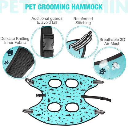 ATESON Dog Grooming Hammock - Pet Harness for Grooming, Dog Sling for Nail Clipping, Dog Hanging Holder for Cutting Nails