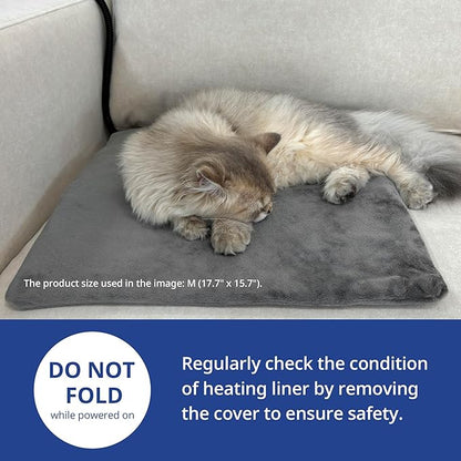 NICREW Cat Heating Pad, Temperature Adjustable Heated Cat Bed with Auto Shut Off Timer, Indoor Pet Heated Bed Mat for Small Dogs, 17.7 x 15.7 Inches