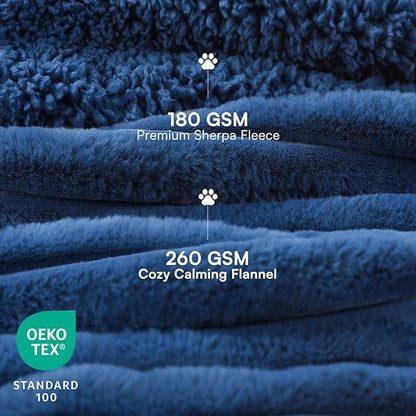Luciphia Waterproof Dog Blanket for Large Dogs Ultra-Soft Calming Cut Pile Flannel Throw Durable & Warm Furniture Protection for Couch Bed Pet Human Blanket Machine Washable Deep Navy,XL(85''x57'')