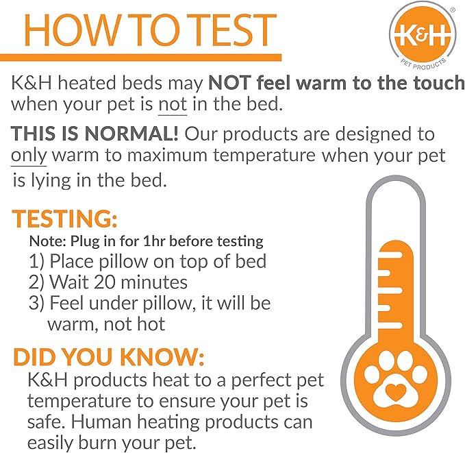 K&H Pet Products Thermo-Pet Mat Reversible Heated Pet Bed Mocha 14 X 28 Inches