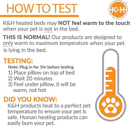 K&H Pet Products Lectro-Kennel Heated Outdoor Dog Pad, Durable Rigid ABS Plastic Waterproof Heated Pad for Cat & Dog Houses Outdoor, Washable Cover, Safety Listed - Large 28.5 X 22.5in Black 80W