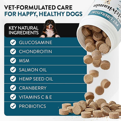 24-in-1 Daily Multivitamin for Dogs – 120 Soft Chews – Hip & Joint Support, Probiotics, Salmon Oil, Cranberry for Urinary Health, Skin & Coat, Immune Support – for All Breeds & Ages