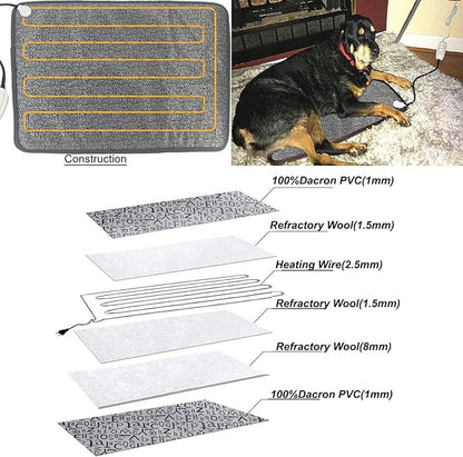 Pet Heating pad for Large Dog cat Heated Bed Dog Heating pad 34" x 21" with Soft Washable Cover Electric Heating pad Keep Pets Warmer Water Resistant Chew Resistant Cord