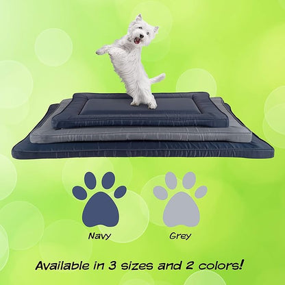 PETMAKER Waterproof Dog Bed - 38.75x25 Large Dog Bed with Raised Edge - Easy-to-Clean Multi-Purpose Crate Mat for Home and Car Travel (Gray)