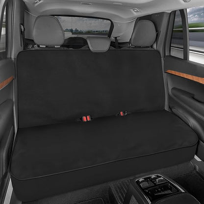 Motor Trend AquaShield Black Neoprene Rear Bench Seat Cover - 100% Waterproof Back Seat Protector for Car Truck Van SUV - Universal Fit for Dogs, Pets & Kids
