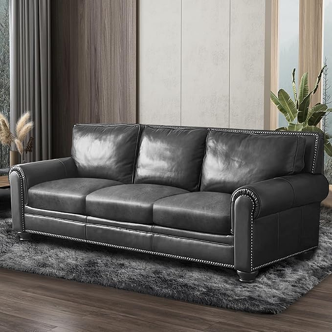 ANARACHON Leather Look Couch Cushion Covers Sofa Seat Slipcovers Sets Couches Furniture Protector for Sectional Armchair Loveseat Pets Kids Stretch Spandex Fabric (3 Cushion Sofa, Light Grey)