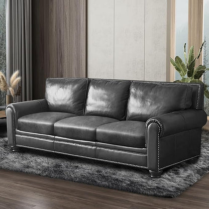 ANARACHON Leather Look Couch Cushion Covers Sofa Seat Slipcovers Sets Couches Furniture Protector for Sectional Armchair Loveseat Pets Kids Stretch Spandex Fabric (3 Cushion XL Sofa, Light Grey)