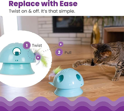 Catstages Dart N' Dash Replacement Feathers for Cat Track Toy – 10 Pack of Colorful Feathers for Interactive Play, Teasing & Mental Stimulation