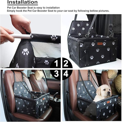 BYGD Dog Car Seat - Breathable & Foldable Pet Basket with Cushion, Suitable for Small & Medium Pets