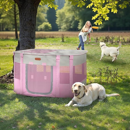 Seiyierr Foldable Pet Playpen - Cat & Puppy Playpen, Travel Dog Crate with Carrying Case, Cat Tent Dog Pen for Outdoor Camping Use