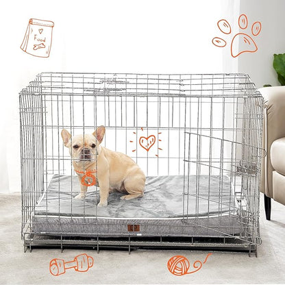 EHEYCIGA Orthopedic Dog Bed Waterproof 35"x23", Memory Foam Pet Bed for Larged Size Dogs, Washable Pet Mat with Removable Cover, Grey