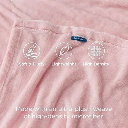 Bedsure GentleSoft Pink Fleece Blanket - 300GSM Soft Lightweight Plush Cozy Blankets for Bed, Sofa, Couch, Travel, Camping, 50x70 inches