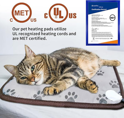 GOLOPET Pet Heating Pad 22x18 in with Smart Thermostat Switch and Power Line Protection Tube,Obtained MET and UL Dual Certification,Waterproof Cat Heating pad-Paw Print