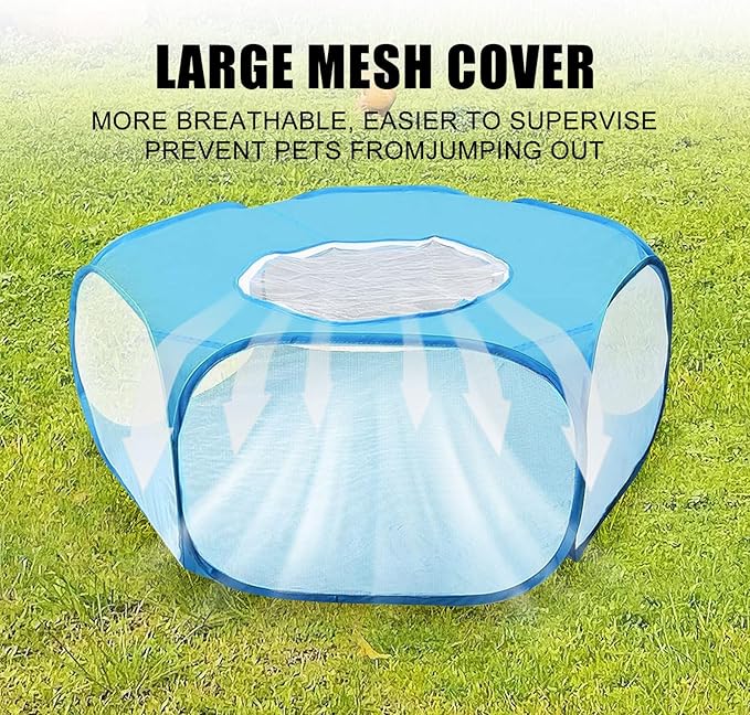2-Pack Guinea Pig Carrier Backpack and Playpen with Lid, Breathable Pet Playpen Pop Open Exercise Fence, Portable Small Animal Cage for Rabbits, Chinchillas, Squirrel, Lizard, Sugar Glider