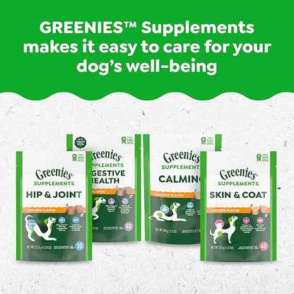 Greenies Dog Supplements 8-in-1 Multi-Benefit Dog Vitamins and Supplements Chicken Flavor, 7.76 oz. Pouch, 40 Count