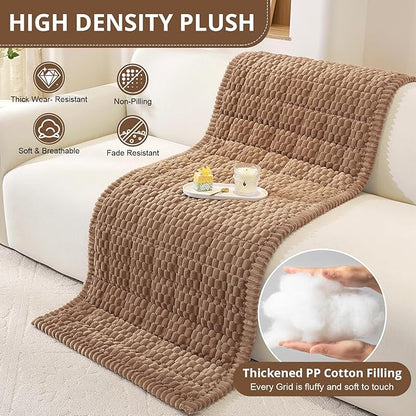 OstepDecor Washable Couch Cover for Dogs, Thick Pet Friendly Sofa Covers, Soft Couch Protector, Paw Cart Sofa Slipcovers, Cushion Protector for Leather, Sectional, Loveseat (35.4" x 70.9", Brown)